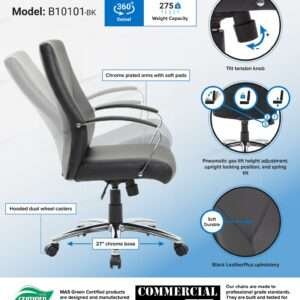 BLACK TASK CHAIR/W ADJ ARMS