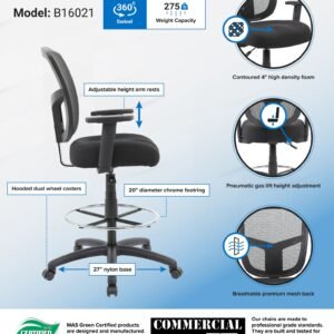 B315-GY TASK CHAIR W/B909JARM AND FOOTRING