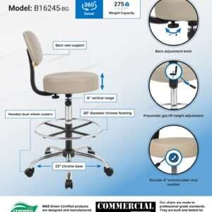 TASK CHAIR W/3 PADL MECHANISM(YM2403)/LOOP ARM/FOOTRING