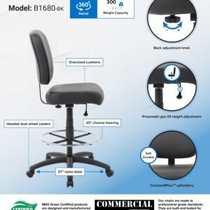 BLACK ANTIMICROBIAL VINYL MEDICAL STOOL