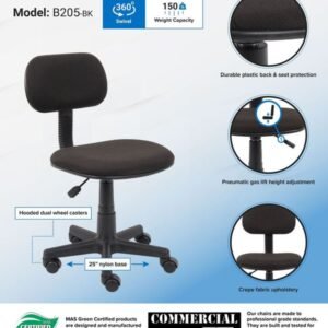 Boss Black Fabric Steno Chair