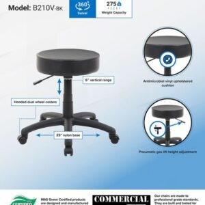 The DOT stool, Black Vinyl