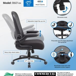 Boss Mesh Heavy Duty Chair, 400 lb weight capacity