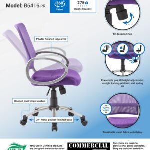 Boss Mesh Back W/ Pewter Finish Task Chair