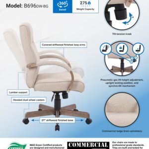 Boss Modern Executive Conference Chair - Beige w/Driftwood
