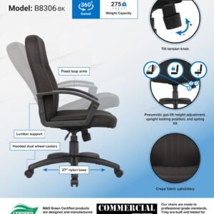 Boss Mid Back Fabric Managers Chair In Black