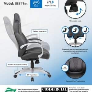 Boss Executive Hinged Arm Chair - Black