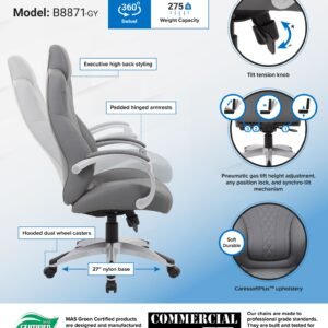 Boss Executive Hinged Arm Chair - Grey