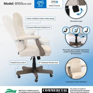 Boss Classic Executive Oxblood Vinyl Chair With Mahogany Finish Frame