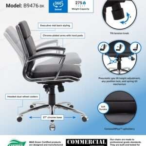 Boss CaressoftPlus Executive Mid-Back Chair