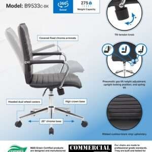 Boss Hospitality Task Chair with Fixed Chrome Arms