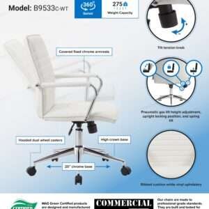 Boss Hospitality Task Chair with Fixed Chrome Arms