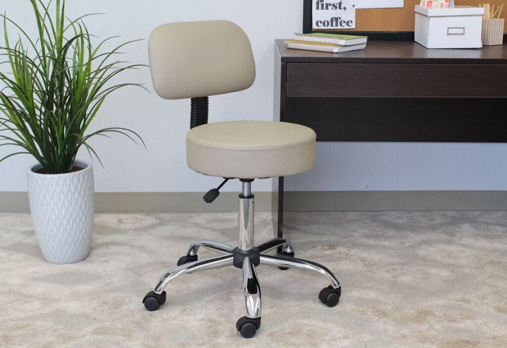 medical rolling stool with back