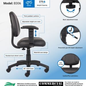 Boss Black Posture Chair W/ Adjustable Arms