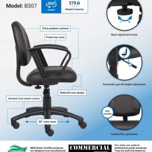 Boss Black Posture Chair W/ Loop Arms