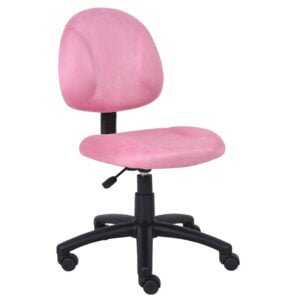 Boss Perfect Posture Deluxe Modern Microfiber Home Office Chair without Arms, Pink