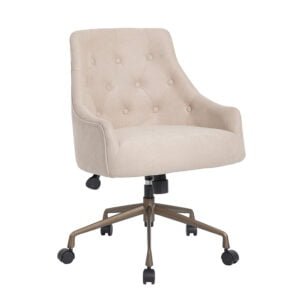 Boss Desk Chair-Beige w/Rustic Bronze Base
