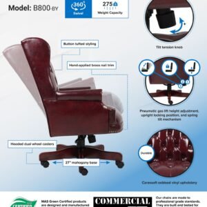 Boss Wingback Traditional Chair In Burgundy