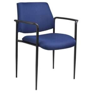 Boss Square Back Diamond Stacking Chair W/Arm In Blue