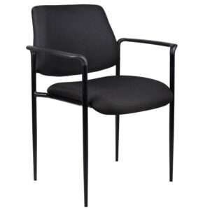 Boss Square Back Diamond Stacking Chair W/Arm In Black