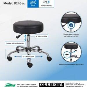 Boss Be Well Medical Spa Professional Adjustable Stool Black