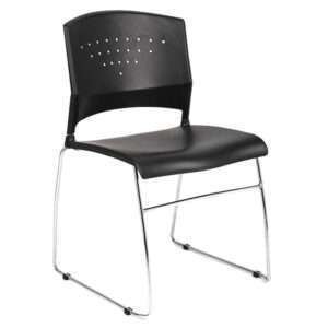 Boss Black Stack Chair With Chrome Frame (set of 2)