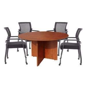 Round table set, N123-C (1) + B6889R-BK (4)